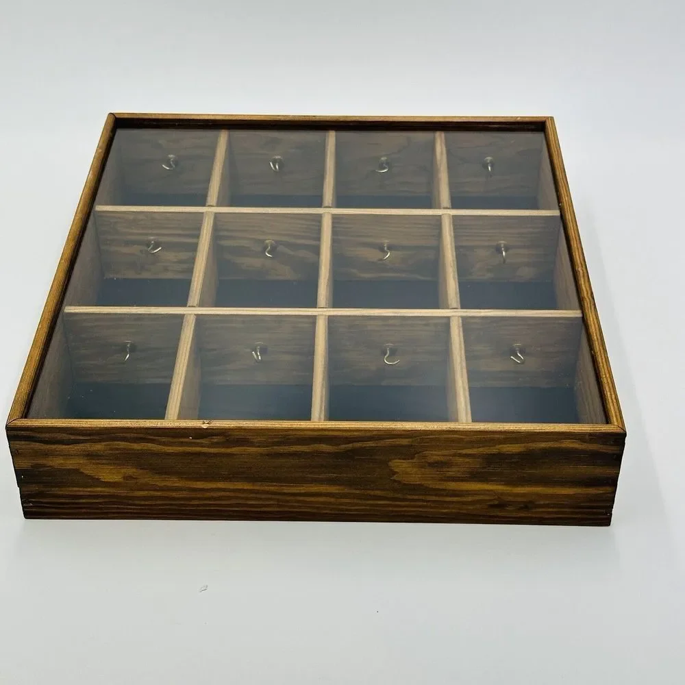 Tannery Lane Trinket Curio Glass Co Wooden Miniature Front Wall Ornament Hanging - Picture 3 of 15